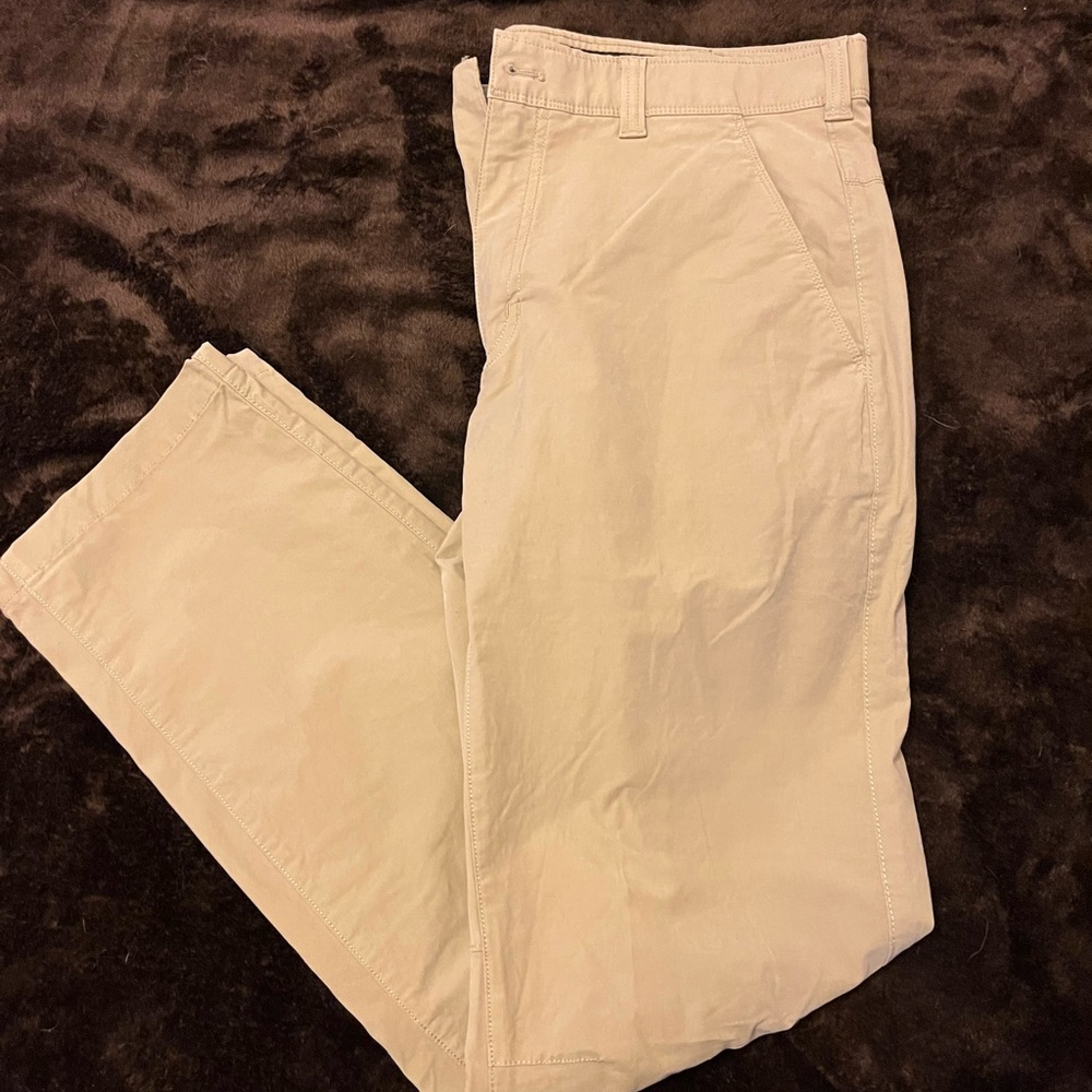 Eddie Bauer Men’s Voyager Flex Chinos - 36x32 Slim Fit (Light Khaki)